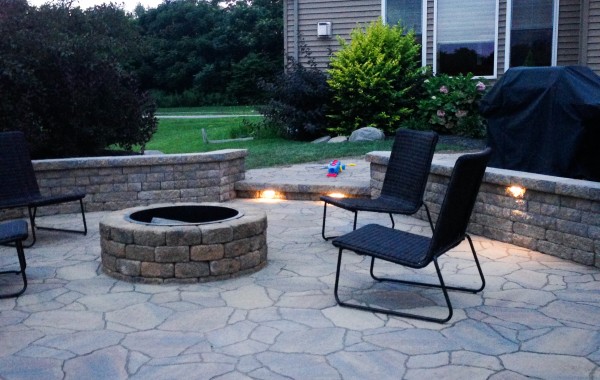 Patio addition with fire pit