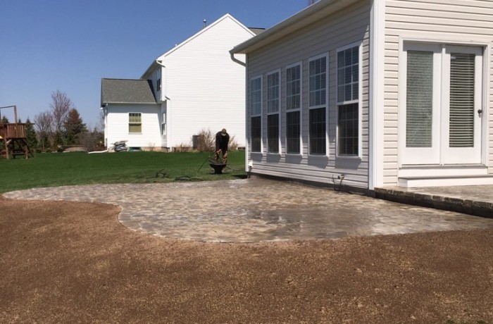 Patio build with large landing area